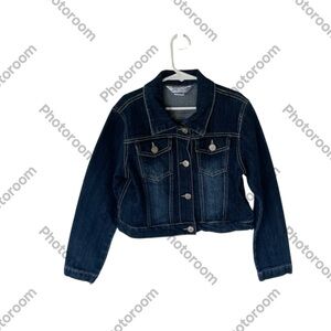 TOTAL GIRL DENIM BUTTON UP JEAN JACKET SHORT WAIST SIZE 10/12